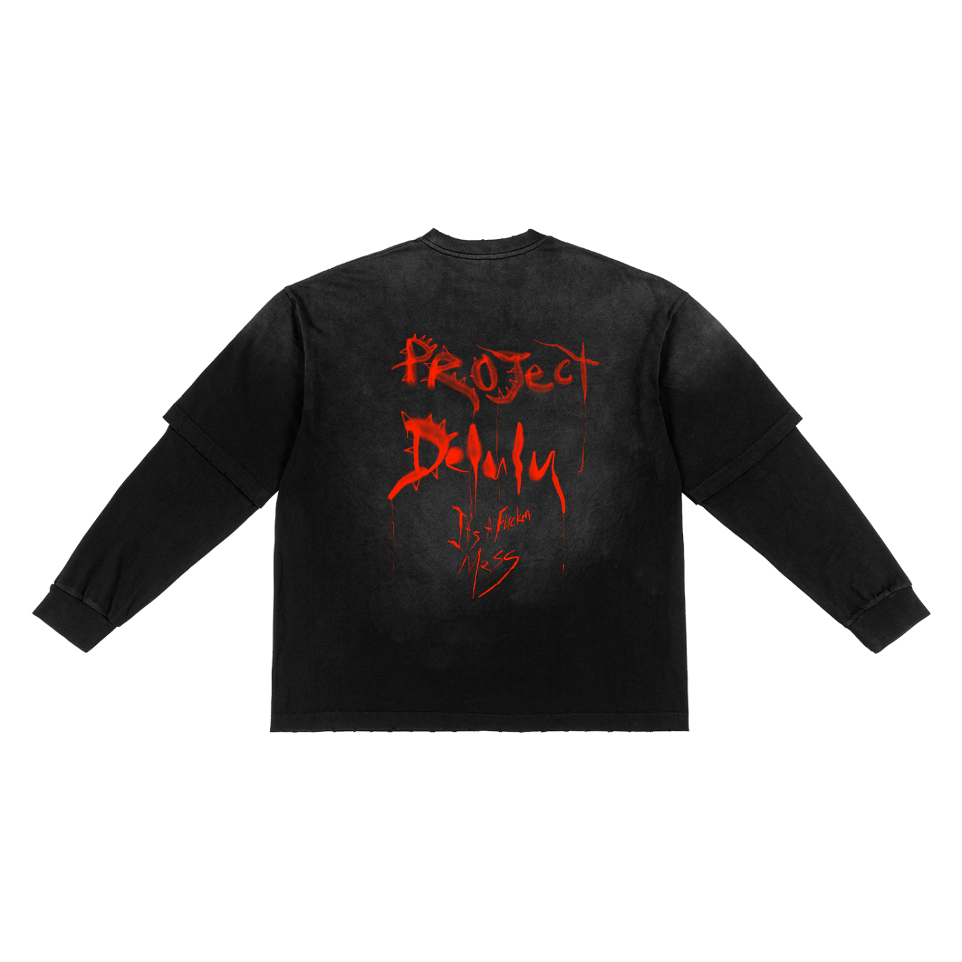 Sunfade Hand-Frayed Faux Two-Piece T-Shirt