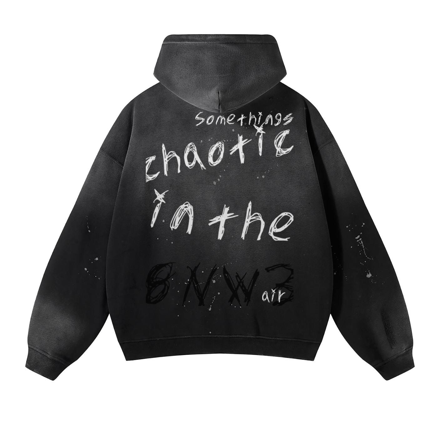 Vintage Wash Frayed Fleece Hoodie - 360 GSM