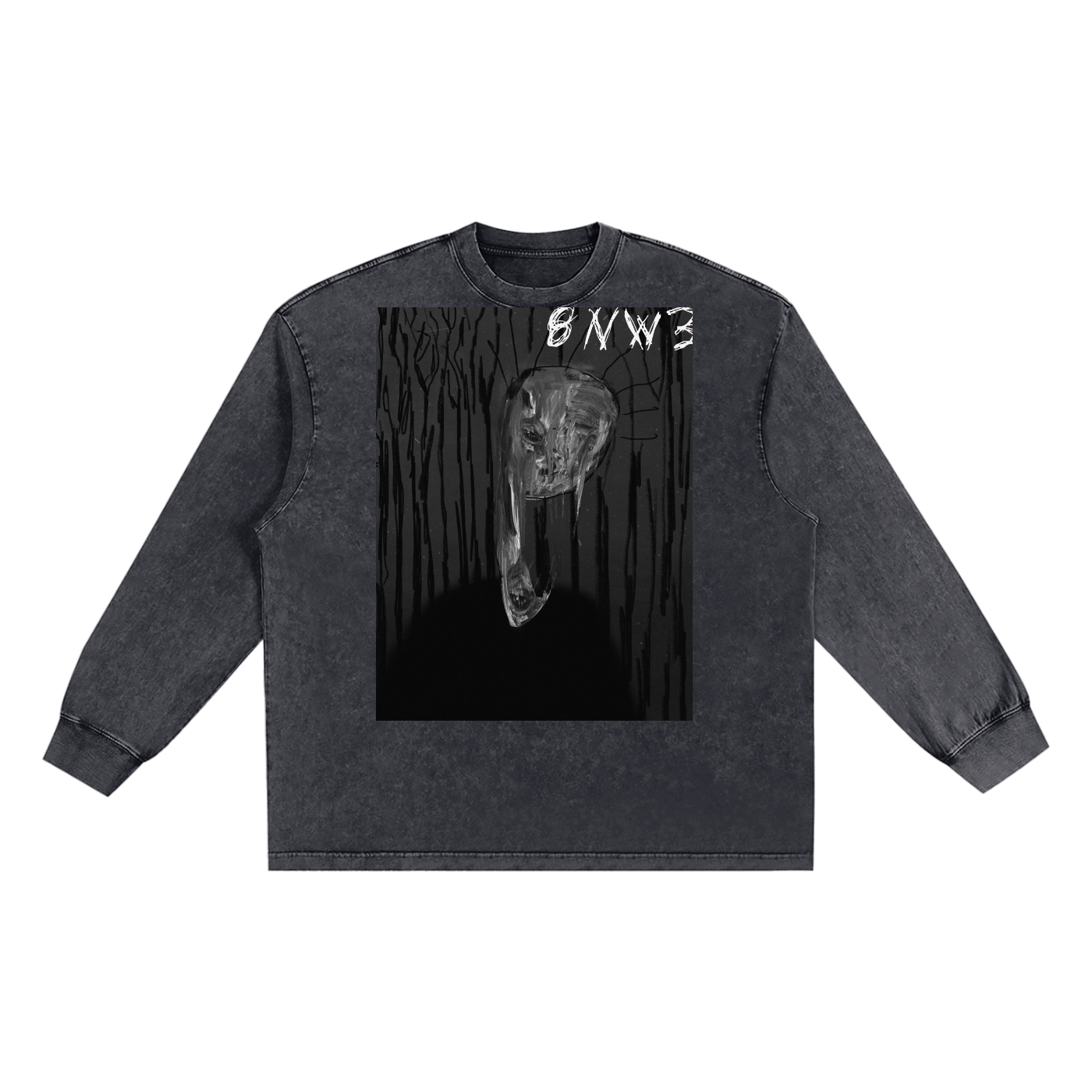 Snow Washed Oversize Long Sleeve T-shirt