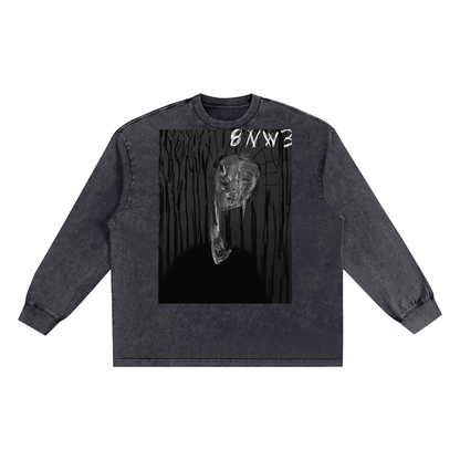 Snow Washed Oversize Long Sleeve T-shirt