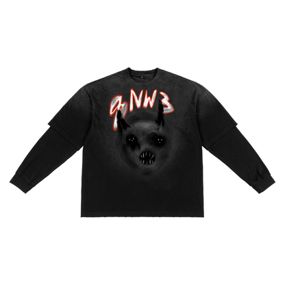 Sunfade Hand-Frayed Faux Two-Piece T-Shirt