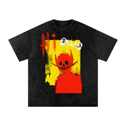 Snow Washed Oversized Cotton T-Shirt